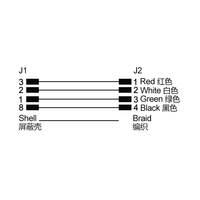 Cable M12 de 8 Pines Macho a USB 2.0 con Blindaje de Acero Inoxidable y Carcasa con Aislamiento de PVC, Resistente al Agua IP67, Conductor de Cobre