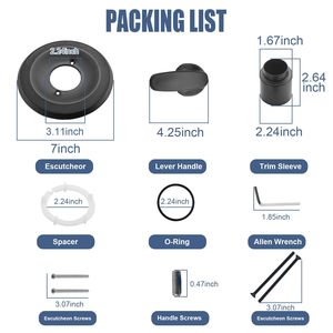 Juego de Cubiertas para Manijas de Ducha en Negro Mate, Sin Válvula, Compatible con Delta Classic Serie 13 14 R10000 T13020 - Product Image 4