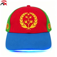 Cappello con Visiera a Becco d'Anatra in Cotone con LED Luminosi e Design della Bandiera dell'Eritrea per Promozioni