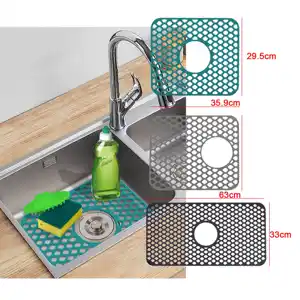 1pc Silicone Faucet Drain Mat, Kitchen Waterproof, Dry Drain Pad, Bathroom  Countertop Drain Pad, Kitchen Sink Guard bathroom accessories
