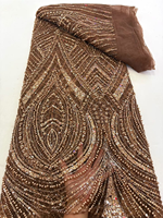 Tissu en dentelle de luxe NI.AI pour robe de mariée 2026, tissu en dentelle perlée avec sequins, vente en gros