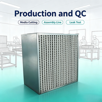 Penggantian Filter Hepa Cleanroom HVAC, Filter Udara Hepa Lipat Terpisah, Filter Hepa H13, Filter Hepa Lipat Fiberglass