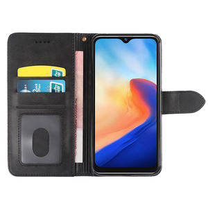 Portefeuille de luxe étui en cuir sac de support arrière avec fente pour carte d'identité étuis pour <span class=keywords><strong>Blackview</strong></span> A200 <span class=keywords><strong>Pro</strong></span> <span class=keywords><strong>BV5200</strong></span> Shark 8 Wave 6C Flip Cover - Product Image 2