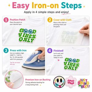 แพทช์ปักลายหัวใจลายตารางสไตล์เรโทร ให้พลังบวก ยิ้มแย้ม ขายส่ง - Product Image 4