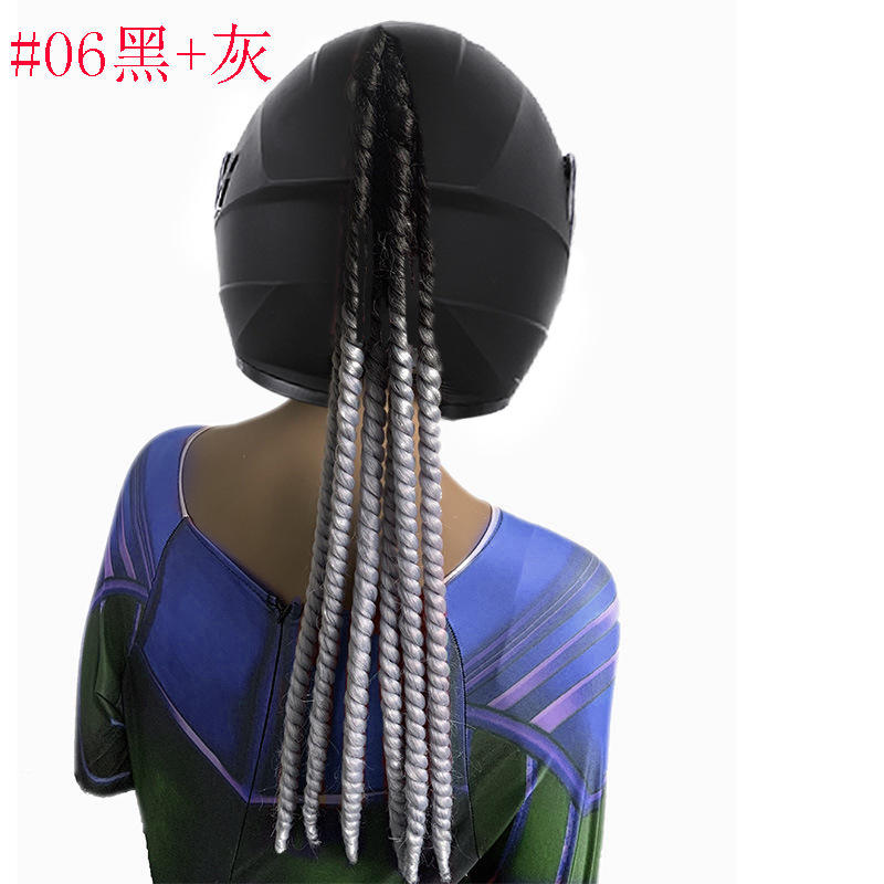 Type a helmet twist braid [black + gray]