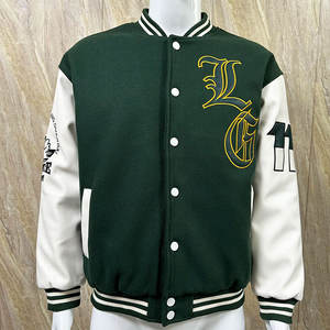 Chaqueta Casual de Invierno Personalizada para Hombre, Chaqueta Bomber de Béisbol de Cuero de Primera Calidad, Estilo Urbano - Product Image 1