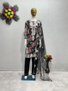 Ropa étnica bordada de Kurta para mujeres paquistaníes indias, fábrica de silueta recta, venta al por mayor, mujeres naturales de bajo precio para niñas - Product Image 4