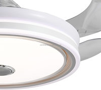 Ventilateur de plafond invisible de 42 pouces avec lames rétractables, télécommande, haut-parleur RGB et éclairage
