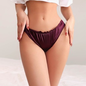 Impression de logo personnalisée, broderie, tailles plus grandes, bikini en nylon et soie, <span class=keywords><strong>tanga</strong></span>, culotte, culotte en <span class=keywords><strong>satin</strong></span> pour femmes - Product Image 1