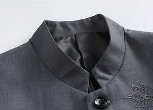 Nouveau costume de <span class=keywords><strong>blazer</strong></span> pour <span class=keywords><strong>homme</strong></span>, mode gentleman, affaires, amincissant, costume Zhongshan pour extérieur, banquet, hôte, décontracté, mariage, <span class=keywords><strong>blazer</strong></span> à col montant - Product Image 2