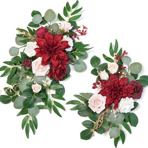 Wedding Signage <b>Corner</b> Flower Tropical Artificial Plastic Silk <b>Plant</b> Party Event Decoration Preserved Rose Stage Backdrop - Product Image 5