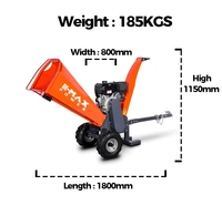 Dorite TUV Certificat CE 15HP Moteur à essence 212CC Pull/Electric Start Home Garden Grass Wood Chipper Machine