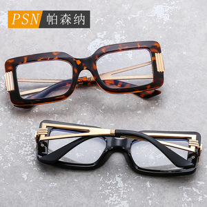 Lunettes de lecture anti-lumière bleue Psn, monture en métal noir, unisexe, visage carré - Product Image 2