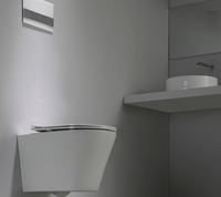 WC mural intelligent en céramique sans bride BF2490 avec siphon en P, ensemble deux pièces pour salle de bain