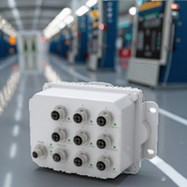8-Port Full Gigabit Industrial Grade Wall Mounted Managed M12 Ethernet Switch Metal Housing for Industrial Telecommunication Use