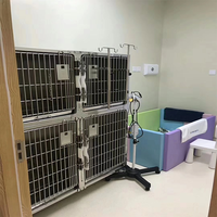 Kandang Anjing 4 Pintu EURVET Veterinary Equipment Heavy Duty dari Baja Anti Karat 304 Stainless Steel
