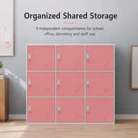 Vente en gros de meubles Jslocker personnalisés OEM armoire scolaire en métal à 9 compartiments pour portes armoire de rangement en acier pour le personnel à 9 portes