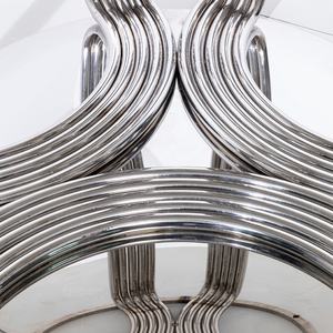 Juegos de mesa de comedor de mármol redondo blanco de estilo de lujo moderno con tocadiscos y 6 sillas para muebles de restaurante - Product Image 4