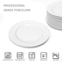 Offre Spéciale Assiettes à dîner en porcelaine blanche personnalisées de 8 pouces Plats de service ronds à salade pour restaurants Mariage