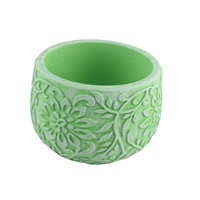 Pots de fleurs ronds de couleur verte bon marché VASE de style européen avec décoration de bureau de jardin et de bureau en ciment