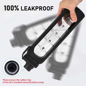 Bulk Customizable Logo <b>750ml</b> Glass Sports Shaker <b>Bottle</b> with Measurement Scale Leak-Proof Gym Cup for Outdoor Activities - Product Image 4