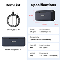 Boîte de charge rapide AMagisn pour batterie DJI OSMO Action5Pro, chargeur intelligent pour accessoires DJI OSMO Action5Pro
