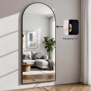 GKMZCGT Full Length Mirror 71x30 Inch <b>Arched</b> Aluminum Alloy <b>Frame</b> Tempered Glass Home Use Minimalist Design - Product Image 3