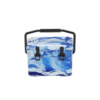 Glacière portable en LLDPE moderne rotomoulé à poignée orange, très vendue, 12 L, pour le camping, les canettes, les fruits et les boissons