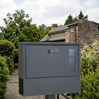 Boîte aux lettres murale en fer noir Offres Spéciales Boîte aux lettres en métal étanche avec serrure à combinaison et porte-journaux