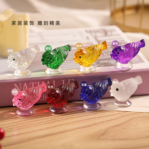Ornement en verre en forme d'oiseau multicolore, décoration de bureau, décoration de la maison, cadeau créatif pour un anniversaire - Product Image 1