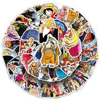 50 autocollants amusants et imperméables One Piece Fruits du Diable Anime Bridge Color