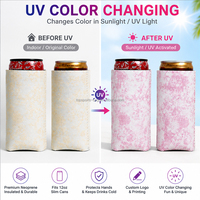 Manchon isotherme personnalisé en néoprène 12oz pour canettes, changeant de couleur aux UV, pour boissons gazeuses et bières