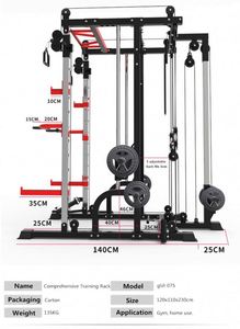 Banco de Pesas Plegable de Acero HuiTi Fitness <span class=keywords><strong>LJ</strong></span>-HS40, Equipo de Levantamiento de Pesas, Máquina <span class=keywords><strong>Smith</strong></span>, Soporte para Sentadillas, Uso en Interiores - Product Image 6