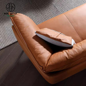 Muebles modernos personalizados para apartamento, sofá reclinable de cuero de vaca, diseño real, naranja, <span class=keywords><strong>italiano</strong></span>, para sala de estar, venta al por mayor - Product Image 6