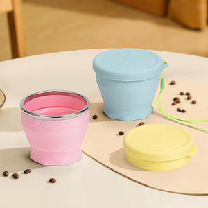 ถ้วยสำหรับใช้กลางแจ้งถ้วยน้ำยาบ้วนปากแบบพกพาถ้วยน้ำตั้งแคมป์ถ้วยซิลิโคนพับเก็บได้ - Product Image 4