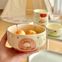 Nouvelle assiette à dîner en porcelaine pour enfants, motif dessin animé mignon, compatible micro-ondes, bol à fruits personnel pour la maison
