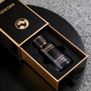 Flacons de parfum OEM noirs givrés 100ml/50ml/30ml, conteneurs en verre pour parfum, emballage de luxe avec vaporisateur à pompe - Product Image 2