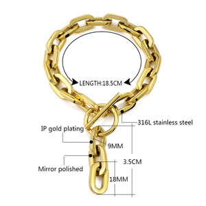 Collar <span class=keywords><strong>de</strong></span> Cadena Gruesa con Cierre <span class=keywords><strong>de</strong></span> Palanca Simple y Moderno <span class=keywords><strong>para</strong></span> Mujeres y Hombres, Cadena <span class=keywords><strong>de</strong></span> Acero Inoxidable con Eslabones Gruesos, Collar Largo con Dije - Product Image 4