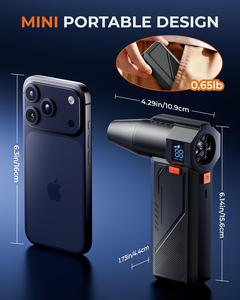 Souffleur d'air électrique rechargeable turbo avec affichage de la puissance, pour le nettoyage des claviers et des ordinateurs, idéal pour éliminer la poussière. - Product Image 4
