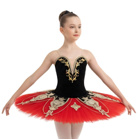 Tutu de ballet noir et rouge professionnel pour spectacle sur scène, costume de danse pour filles, Don Quichotte Kitri, Pancake espagnol