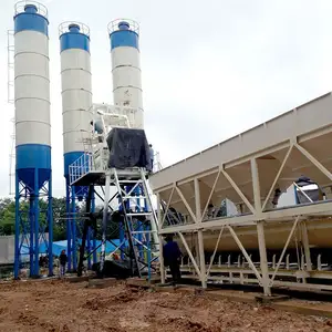 QIC 25m3 planta prefabricada de hormigón mezclado planta mezcladora y mezcladora de hormigón con silo de cemento