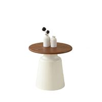 Table d'appoint mobile moderne et élégante, style crème, en bois, pour salon minimaliste, petit meuble de salon