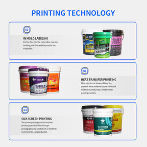 Venta al por mayor impresión de logotipo 5 galones de grado alimenticio 20 litros cubo lubricante de aceite de plástico con tapa - Product Image 5