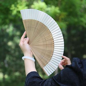 Éventail de danse en bambou sculpté 22 cm blanc, style artisanat populaire européen, cadeau d'affaires pour mariages - Vente chaude - Product Image 3