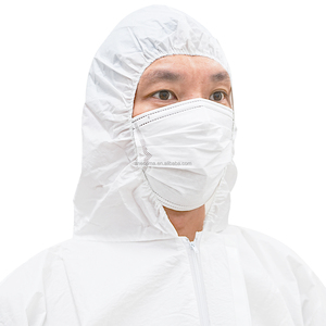 Combinaison d'isolation à capuchon monobloc jetable blanche avec membrane respirante non tissée certifiée CE - Product Image 4