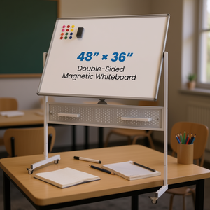 Pizarra Magnética de Doble Cara de 48 x 36 Pulgadas con Soporte Móvil para Uso en Aulas y Oficinas - Product Image 2