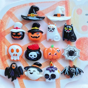 Mini Zucca <span class=keywords><strong>Diavolo</strong></span> di Halloween per Bambini, Accessori in Resina Dipinti con Colla Crema per Decorazione di Cover per Telefono, Copricapo e Fermagli per Capelli, Ingrosso - Product Image 2