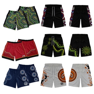 Shorts de basketball personnalisés avec motifs tribaux aborigènes australiens et néo-zélandais, uniforme de basketball en polyester sublimé, vente en gros - Product Image 2