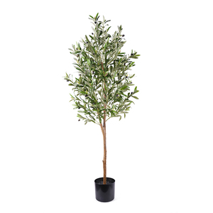 Árvores de Oliveiras Artificiais em Vaso Verde Personalizadas por Atacado, Resistentes a UV, Ecológicas, 155cm para Paisagismo Externo em Casa - Product Image 1