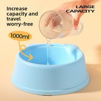 Bol à boire automatique flottant anti-renversement pour chiens et chats, en plastique, ne mouillant pas la gueule